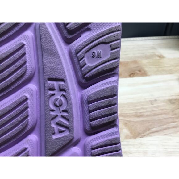 Hoka One One ORA Recovery Slide 3 Sandals 6 Violet Bloom Rubber Slip-On - Picture 7 of 8